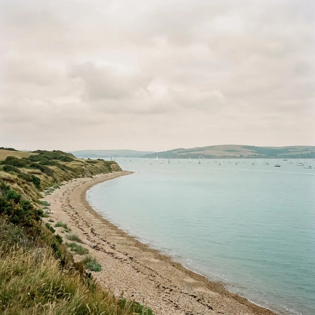 Calm coastline near Cowes on the Isle of Wight